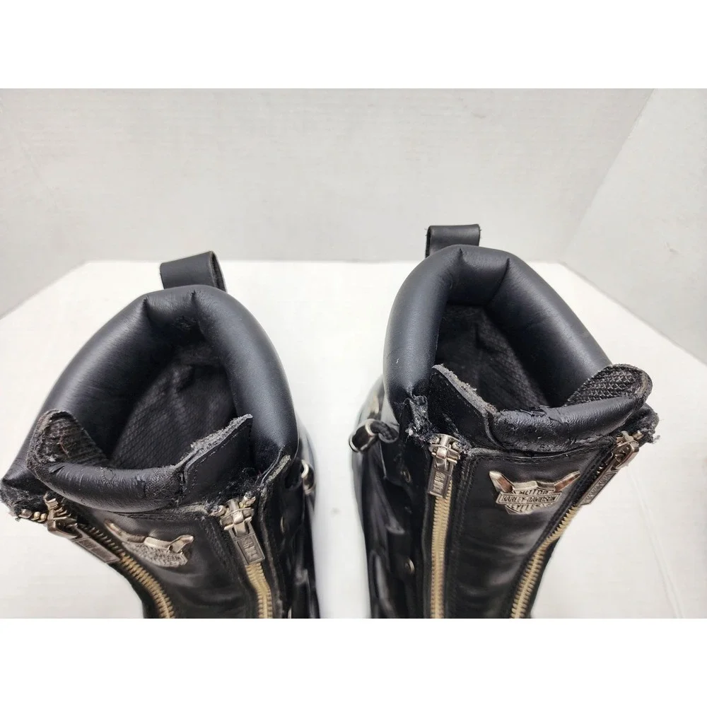 HARLEY DAVIDSON Mens 11 Leather BRAKE LIGHT Riding Boots Biker Moto D91680 BLACK